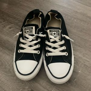 Black and white slip on converse